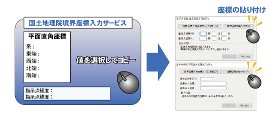 CALS Manager 12｜平面直角座標・緯度経度の入力がスムーズに