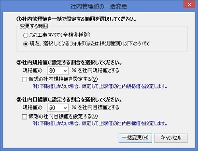 社内規格値の管理