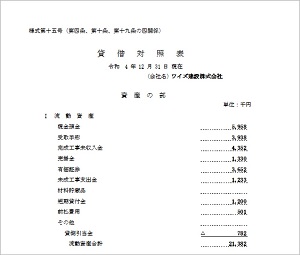 財務諸表の標準書式印刷機能を搭載